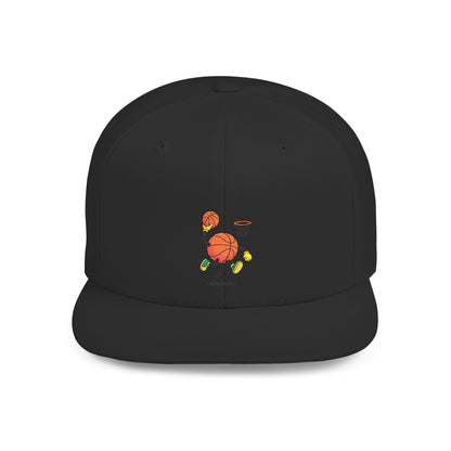 Flat Bill Snapback Hat- Basketball