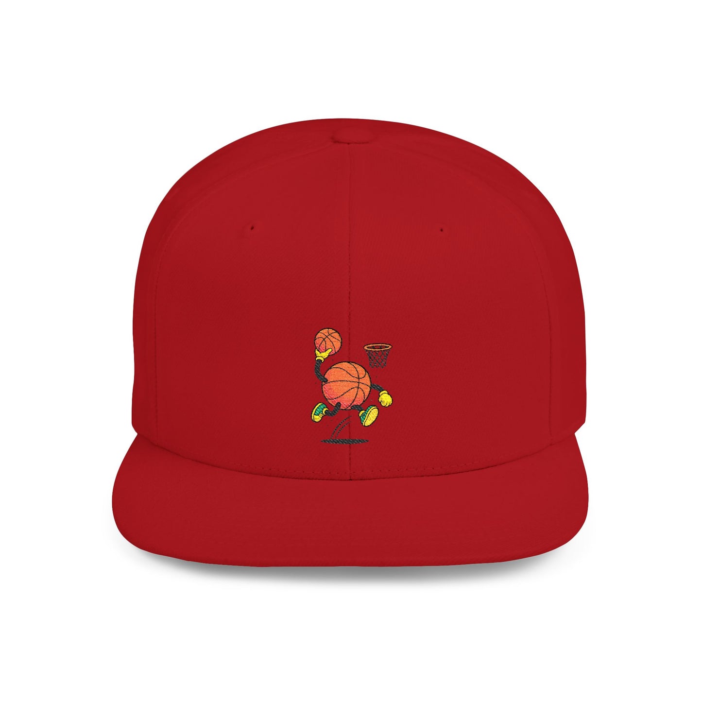 Flat Bill Snapback Hat- Basketball