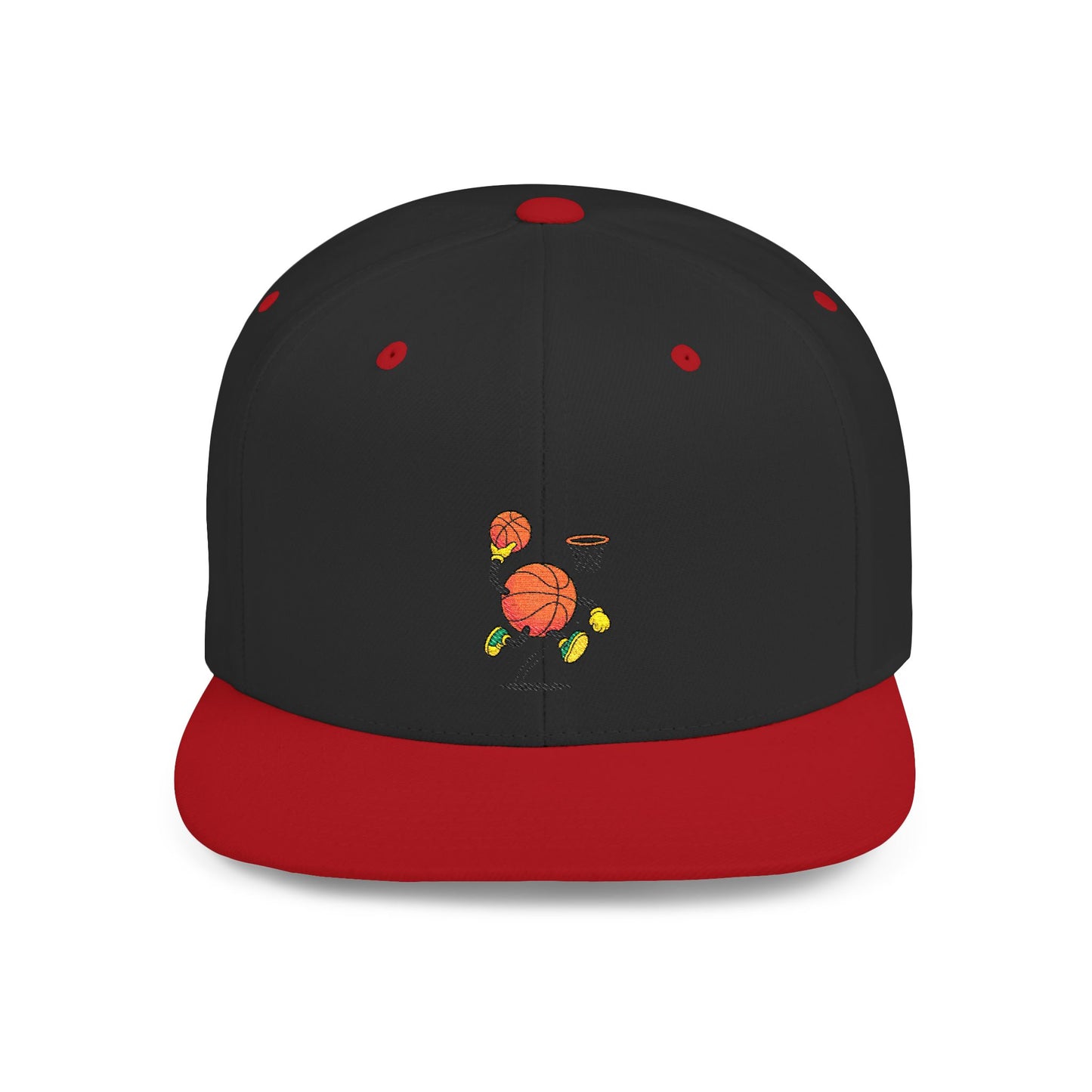 Flat Bill Snapback Hat- Basketball