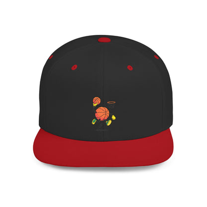 Flat Bill Snapback Hat- Basketball