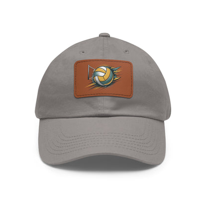 Volleyball Dad Hat with Leather Patch