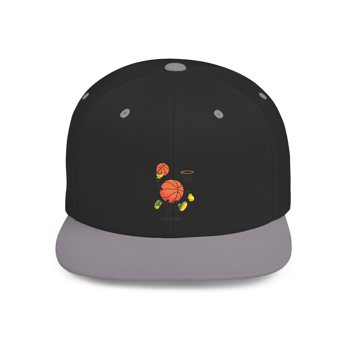 Flat Bill Snapback Hat- Basketball