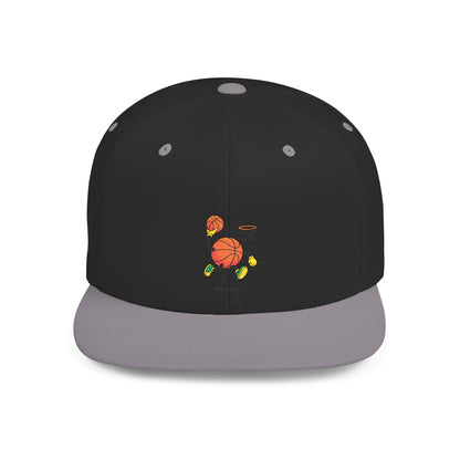 Flat Bill Snapback Hat- Basketball