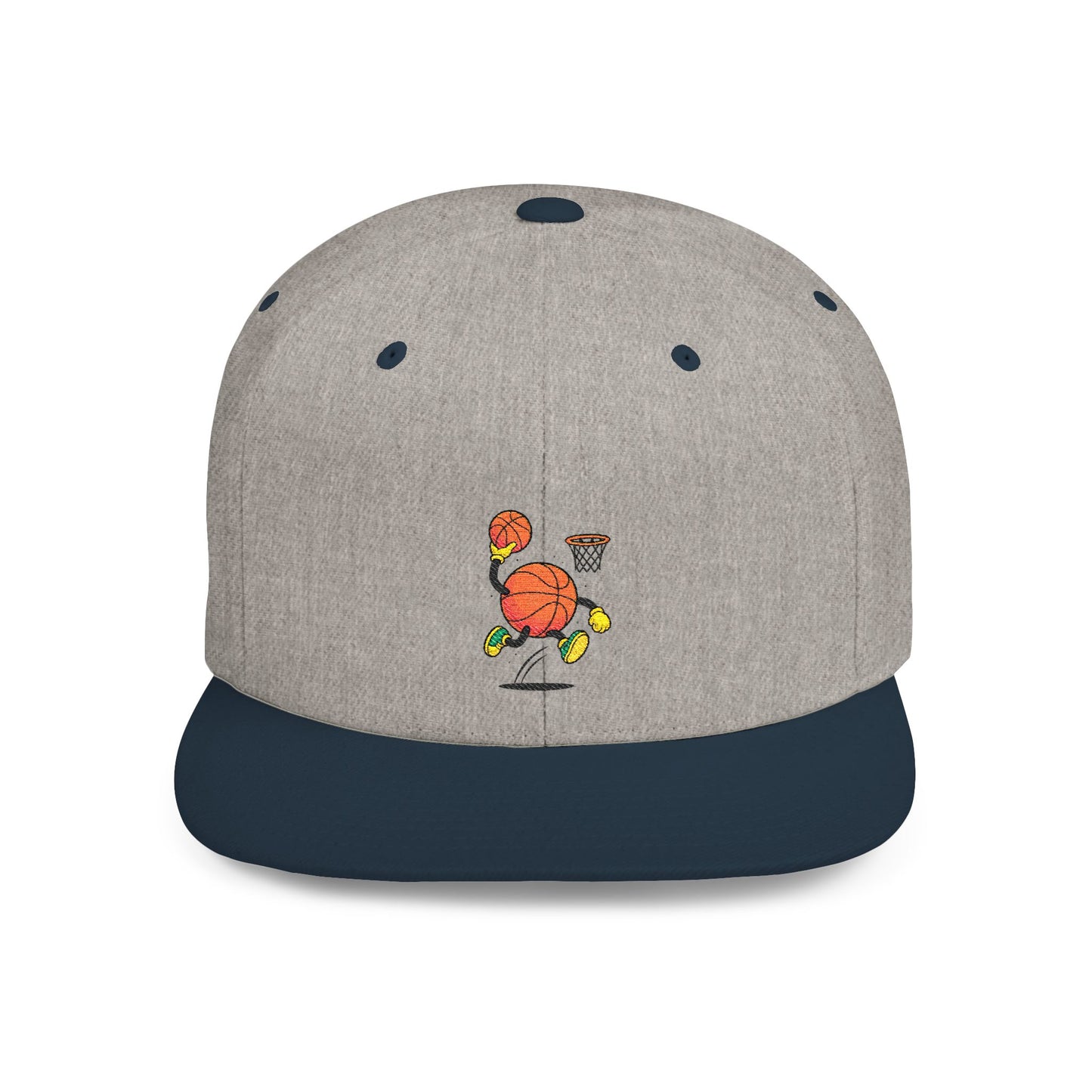 Flat Bill Snapback Hat- Basketball