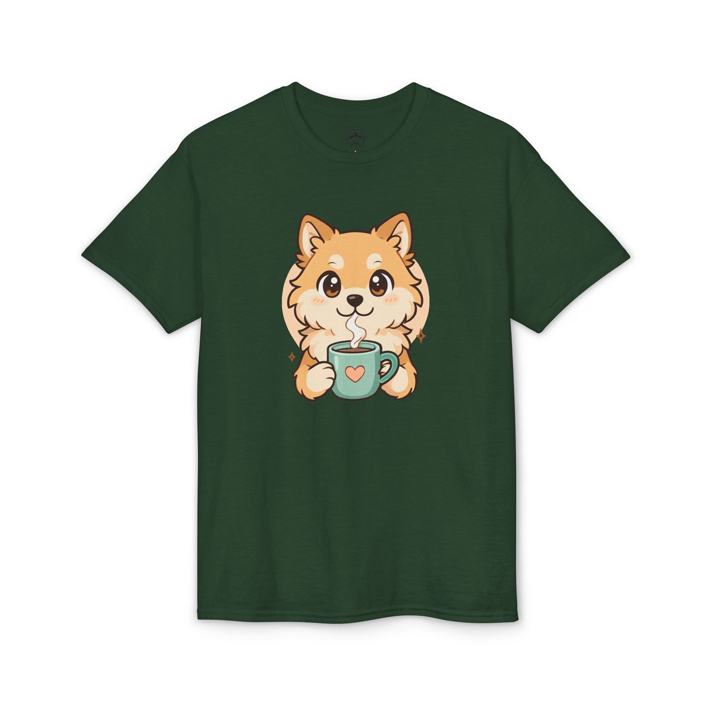 Cute Pomeranian with Coffee T-Shirt
