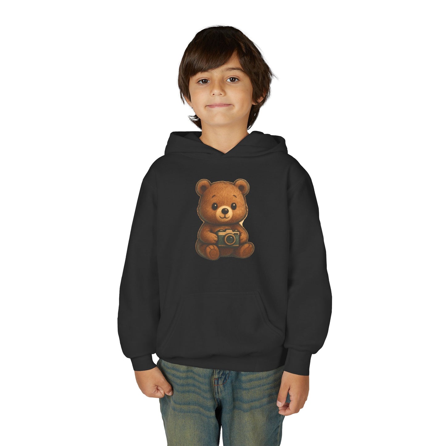 Kids Cute Teddy Bear Camera Hoodie