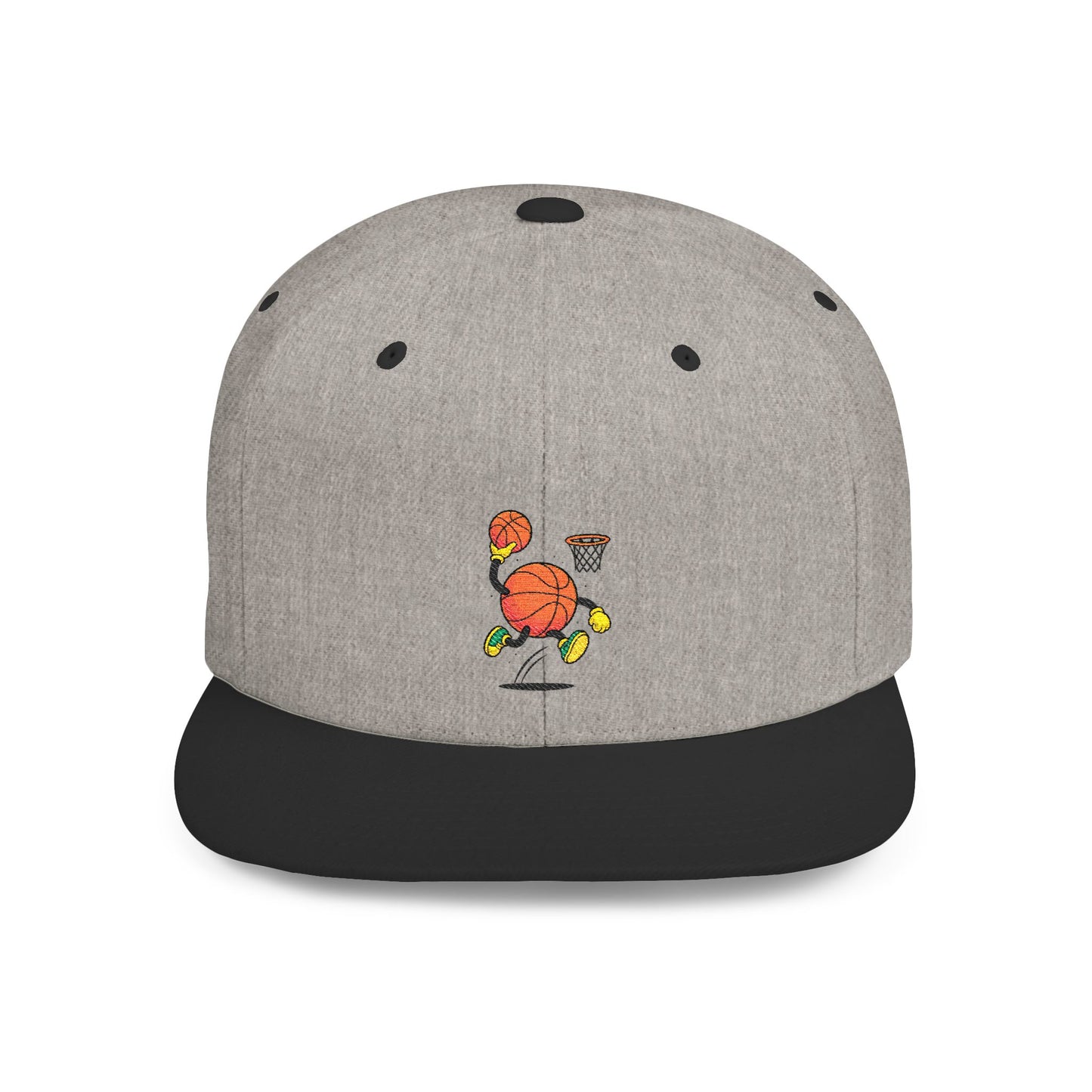 Flat Bill Snapback Hat- Basketball
