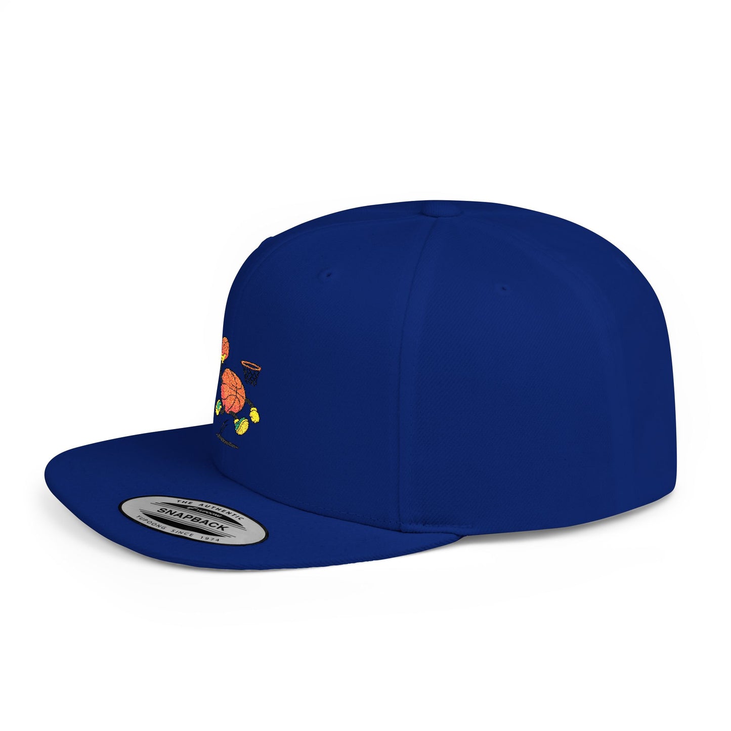 Flat Bill Snapback Hat- Basketball