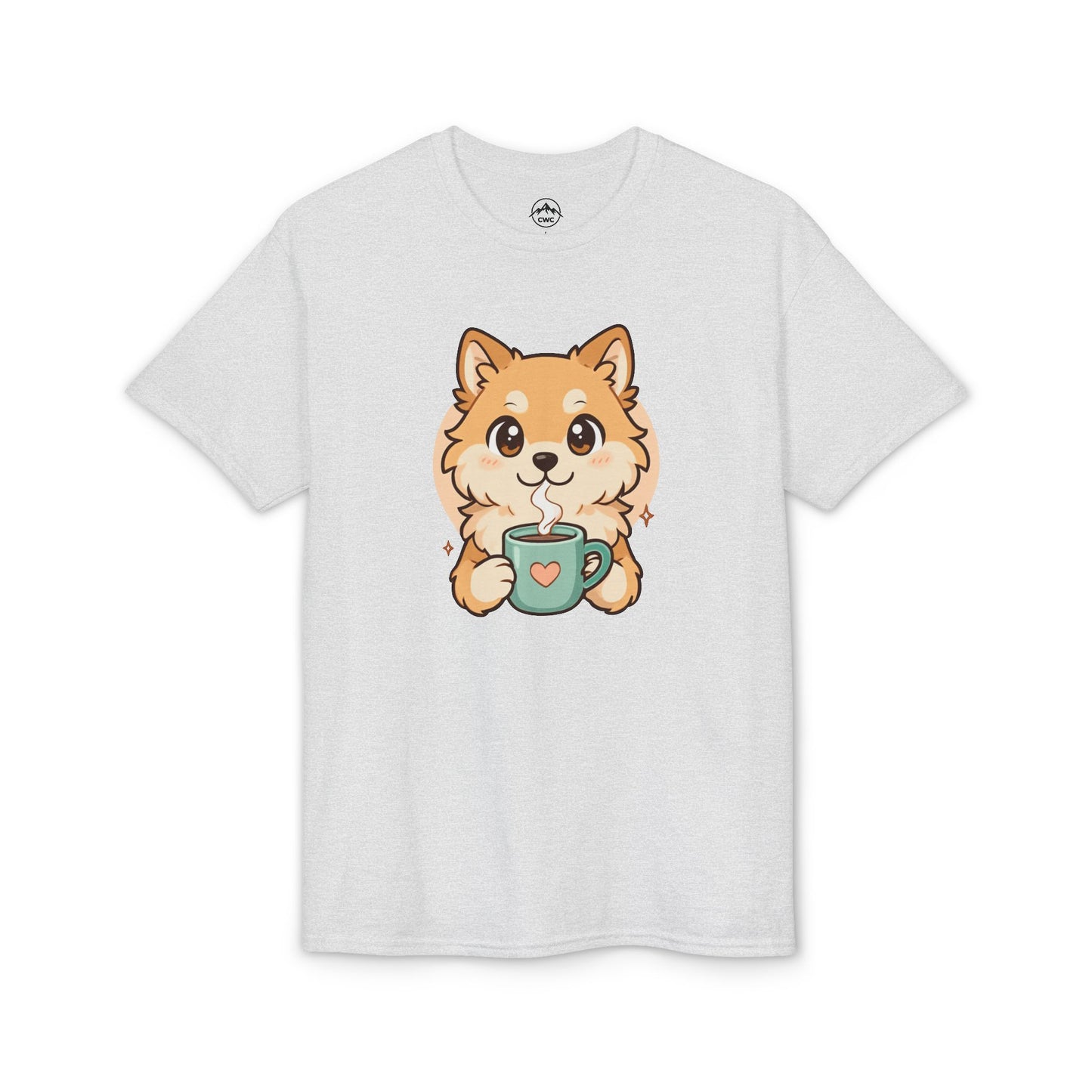 Cute Pomeranian with Coffee T-Shirt