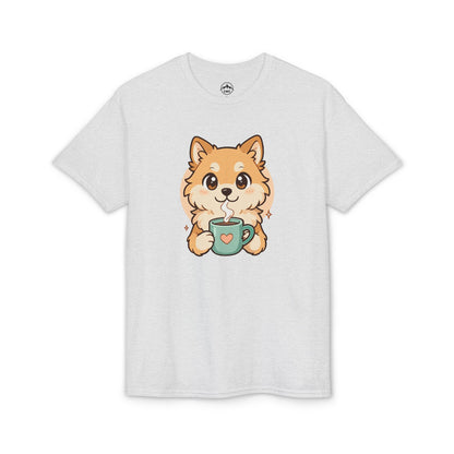 Cute Pomeranian with Coffee T-Shirt