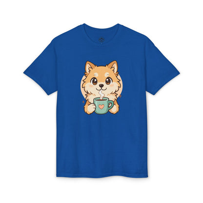 Cute Pomeranian with Coffee T-Shirt