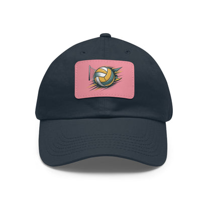 Volleyball Dad Hat with Leather Patch