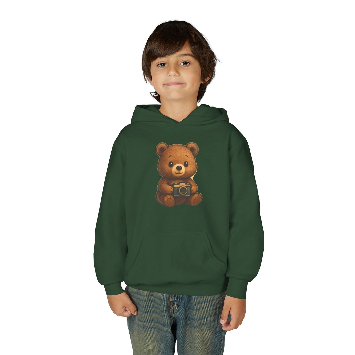 Kids Cute Teddy Bear Camera Hoodie