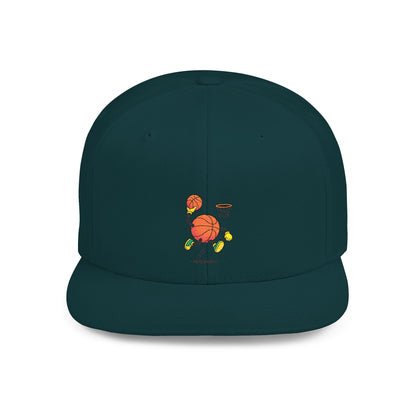 Flat Bill Snapback Hat- Basketball