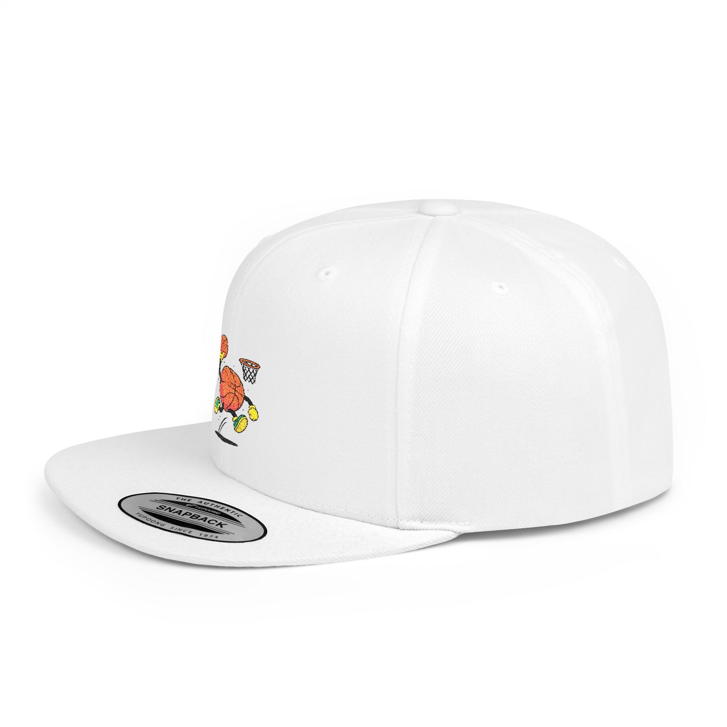 Flat Bill Snapback Hat- Basketball