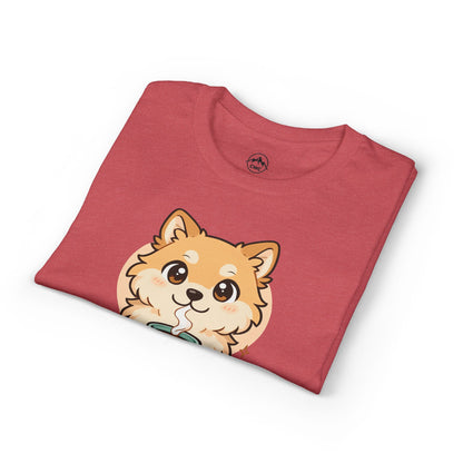 Cute Pomeranian with Coffee T-Shirt