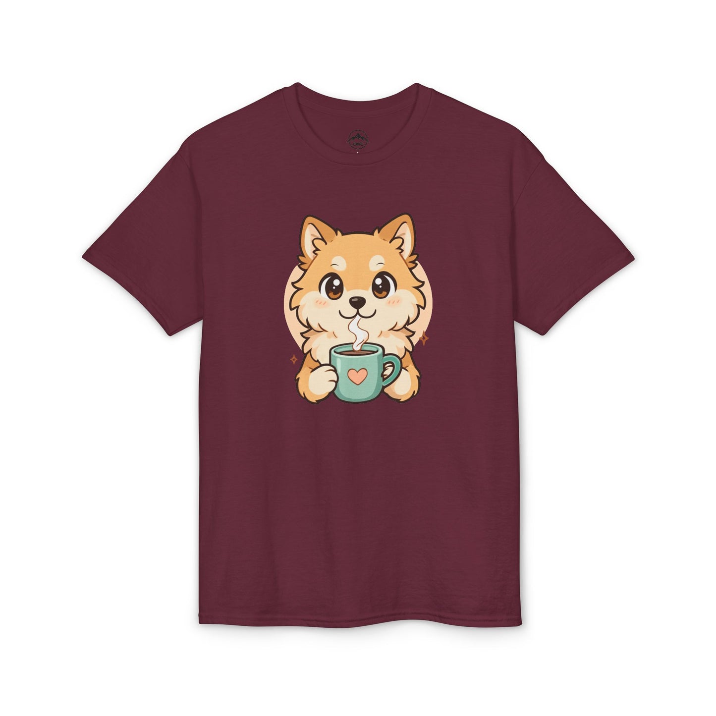 Cute Pomeranian with Coffee T-Shirt