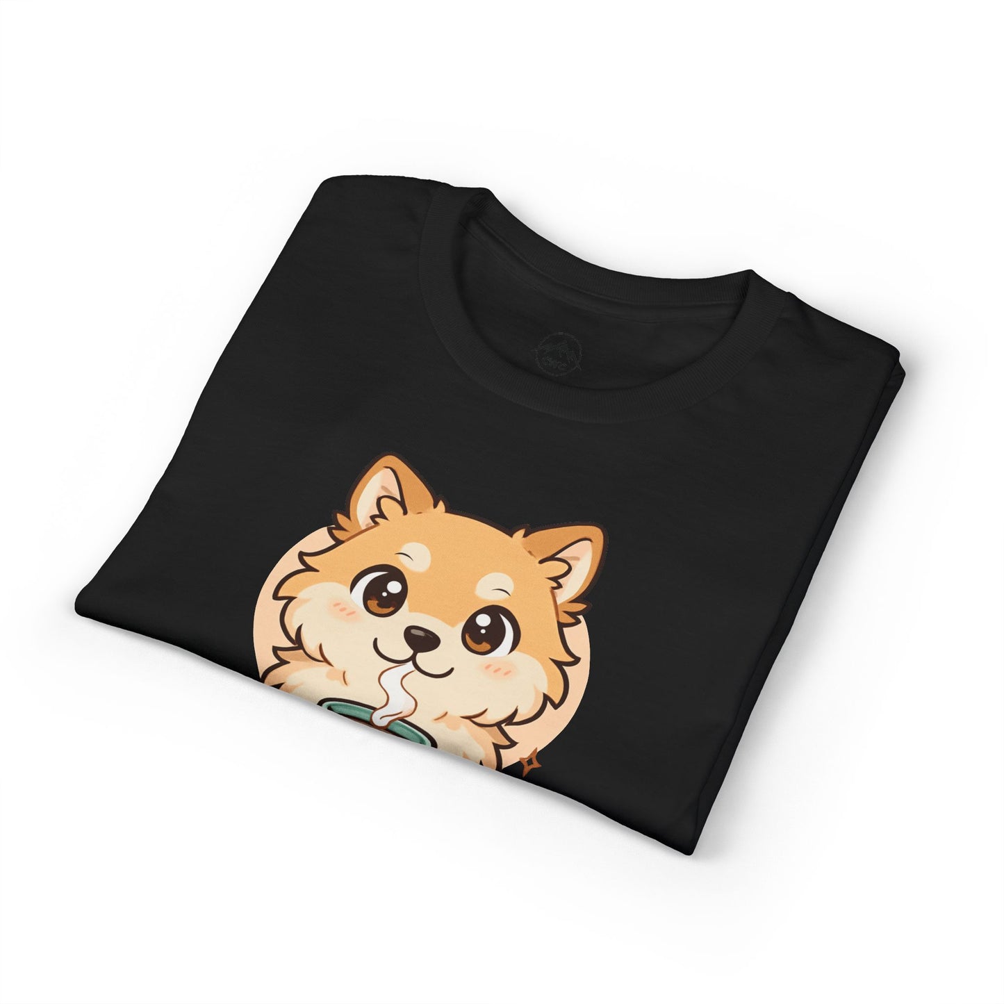 Cute Pomeranian with Coffee T-Shirt