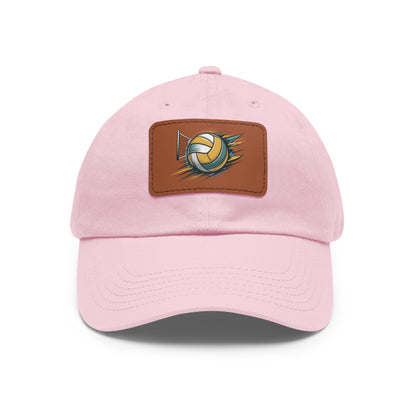 Volleyball Dad Hat with Leather Patch