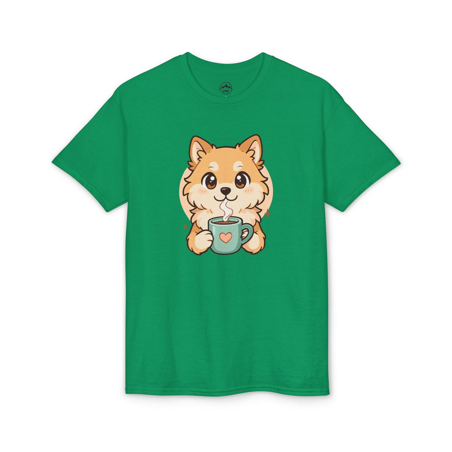 Cute Pomeranian with Coffee T-Shirt