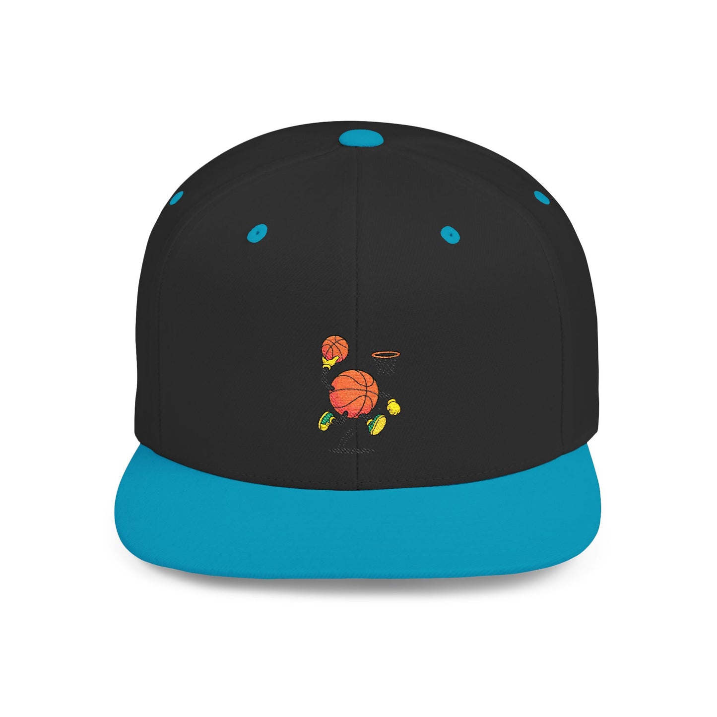 Flat Bill Snapback Hat- Basketball