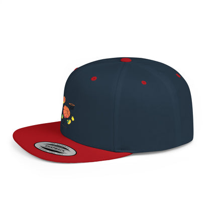 Flat Bill Snapback Hat- Basketball
