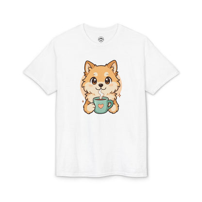 Cute Pomeranian with Coffee T-Shirt