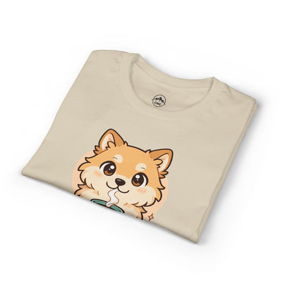 Cute Pomeranian with Coffee T-Shirt