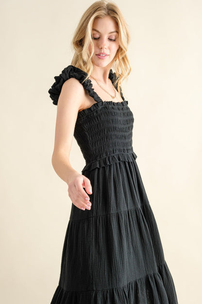 And The Why Smocked Ruffled Tiered Dress-4