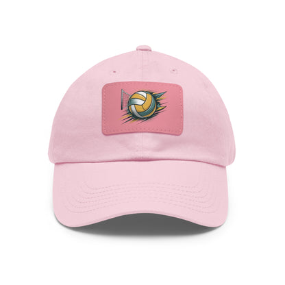 Volleyball Dad Hat with Leather Patch