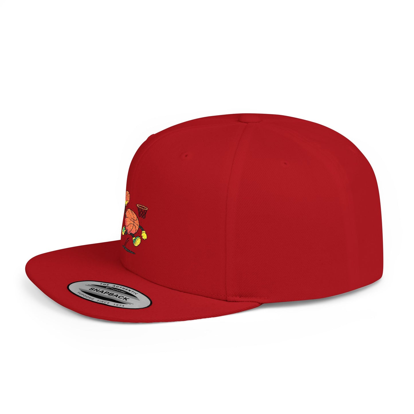 Flat Bill Snapback Hat- Basketball