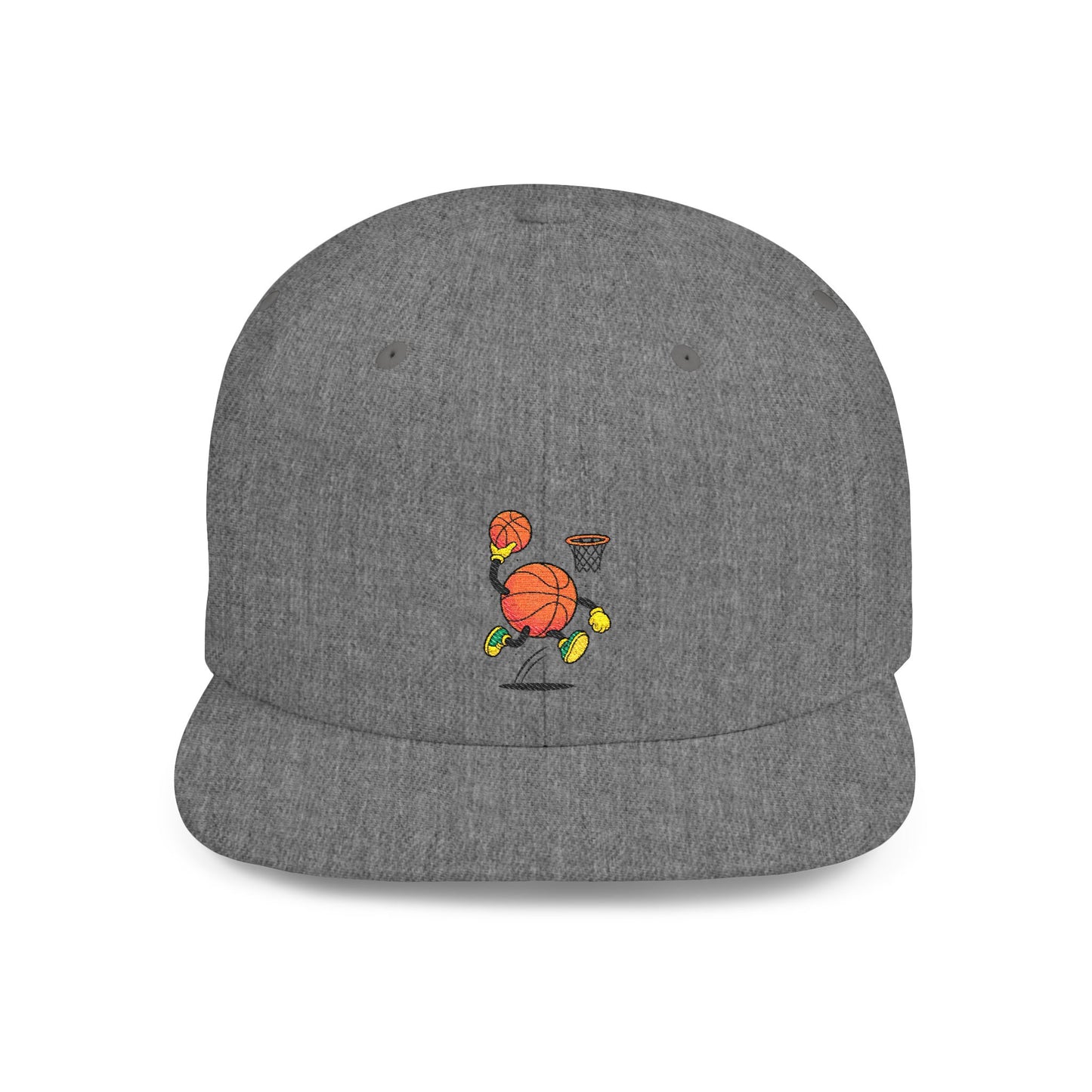 Flat Bill Snapback Hat- Basketball