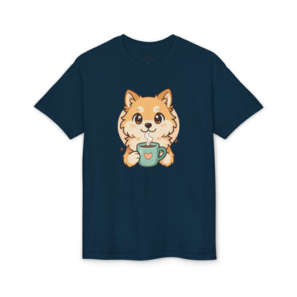 Cute Pomeranian with Coffee T-Shirt