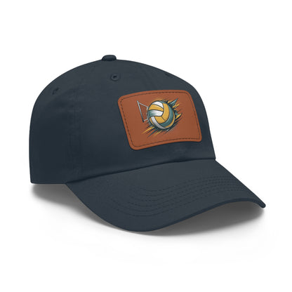 Volleyball Dad Hat with Leather Patch