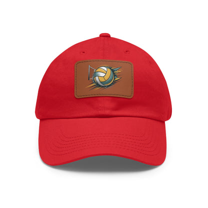 Volleyball Dad Hat with Leather Patch