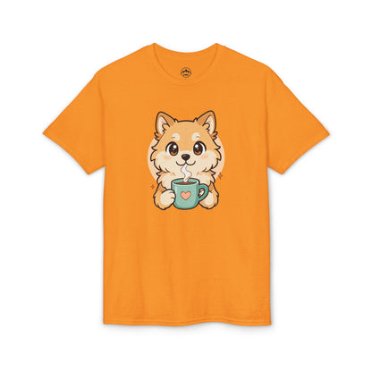 Cute Pomeranian with Coffee T-Shirt