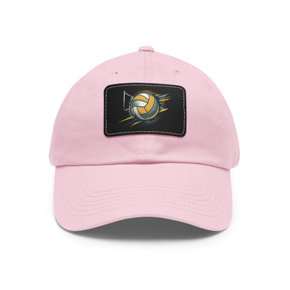 Volleyball Dad Hat with Leather Patch