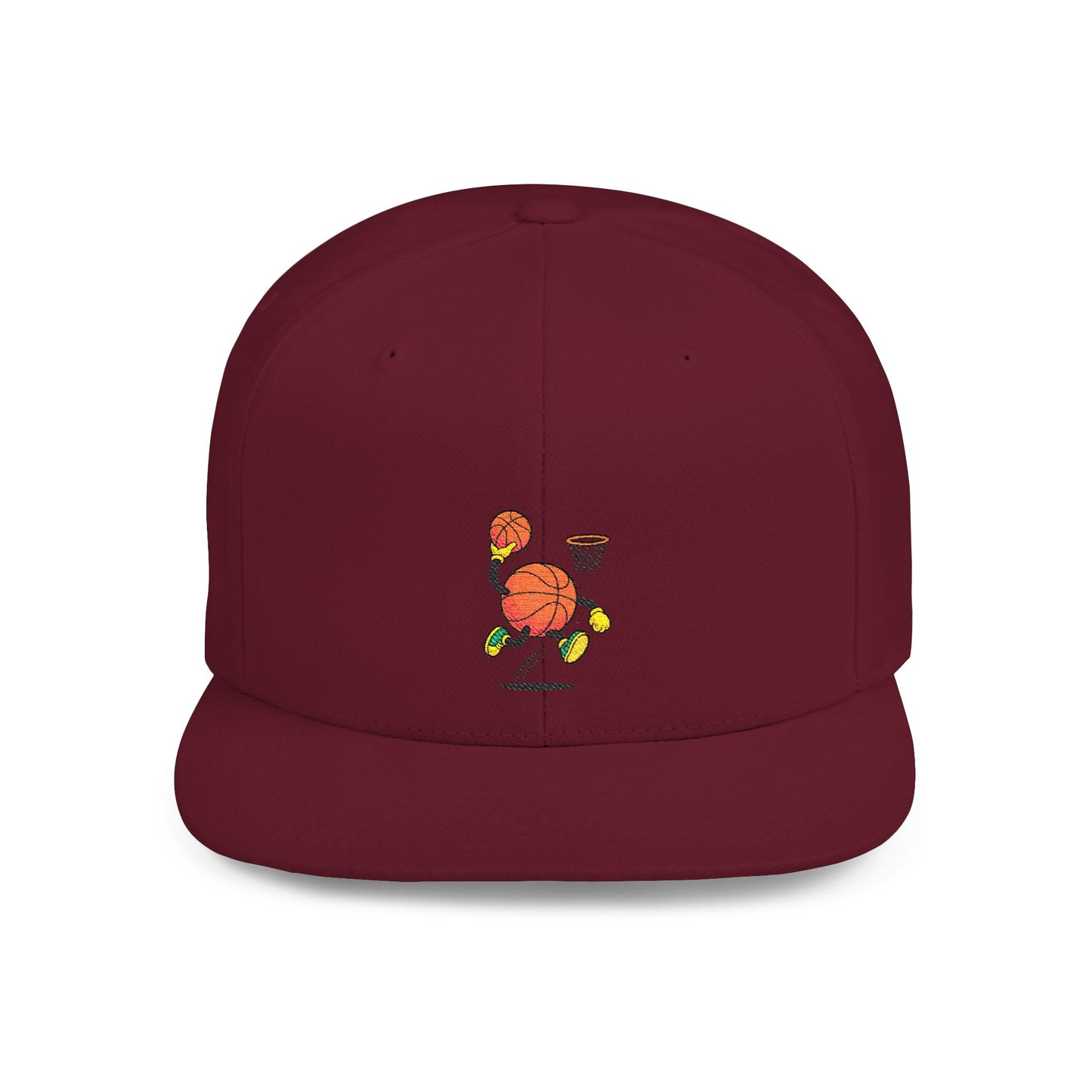 Flat Bill Snapback Hat- Basketball