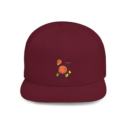 Flat Bill Snapback Hat- Basketball