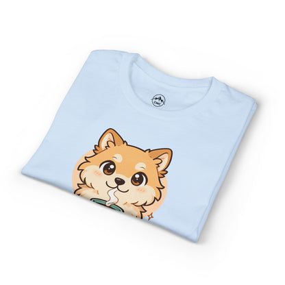 Cute Pomeranian with Coffee T-Shirt