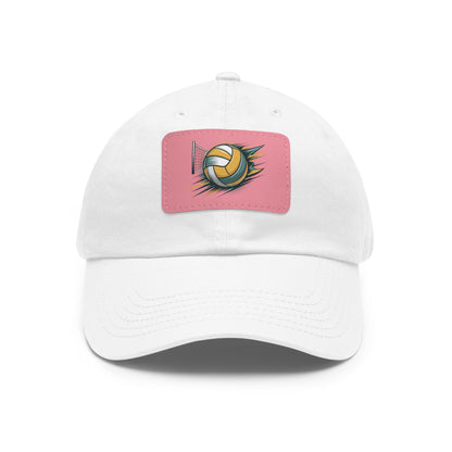 Volleyball Dad Hat with Leather Patch