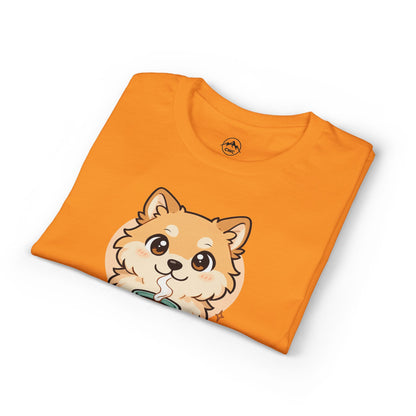 Cute Pomeranian with Coffee T-Shirt