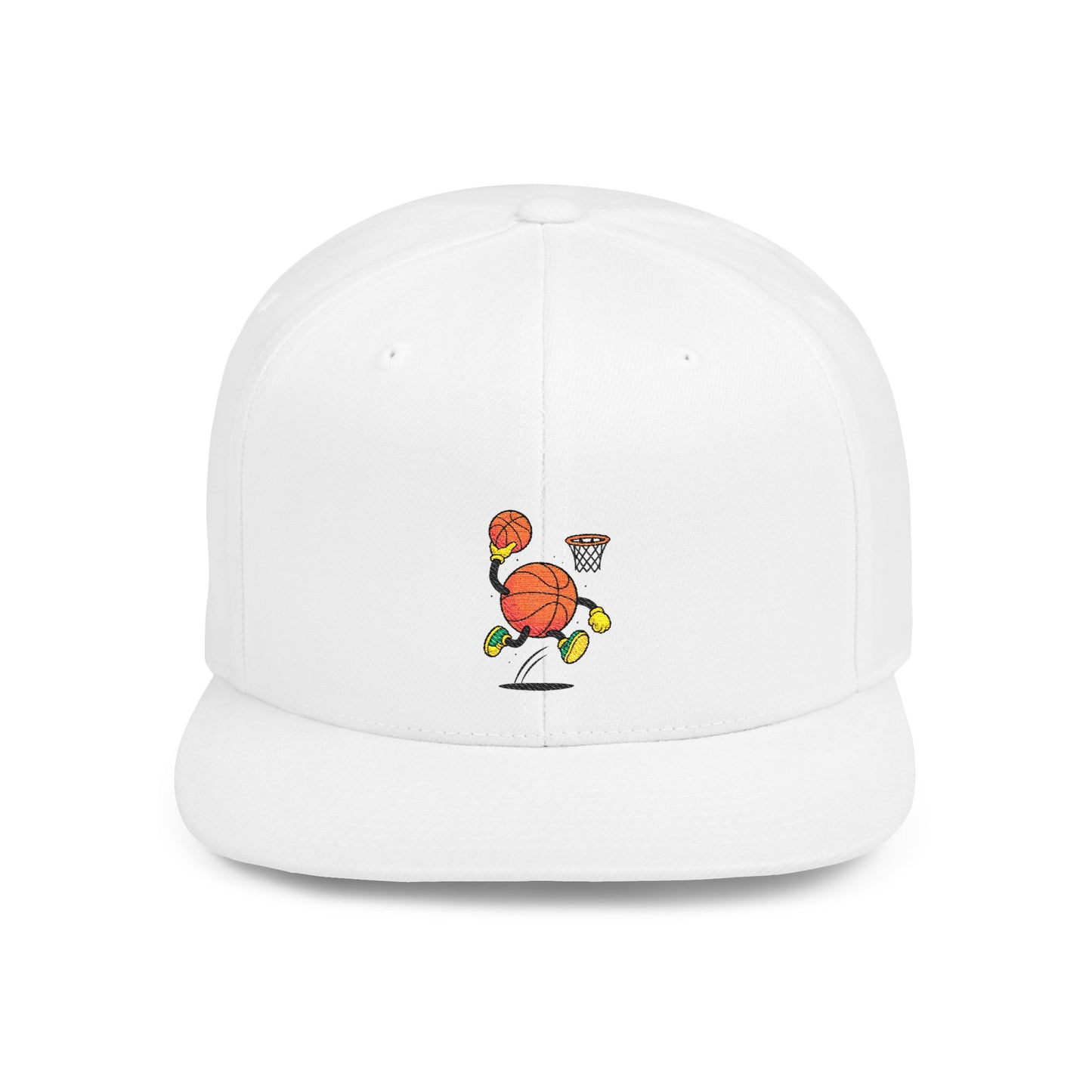 Flat Bill Snapback Hat- Basketball