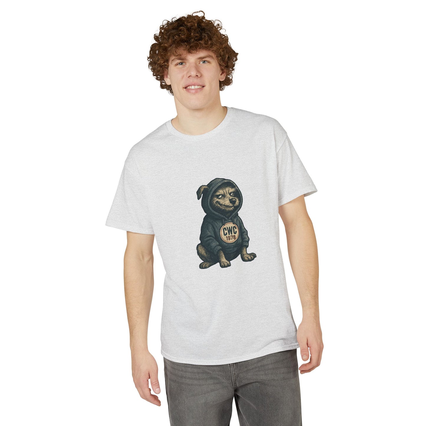 Grumpy Dog in Hoodie T-Shirt