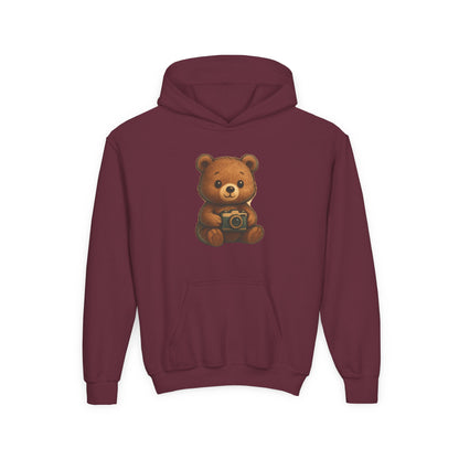 Kids Cute Teddy Bear Camera Hoodie