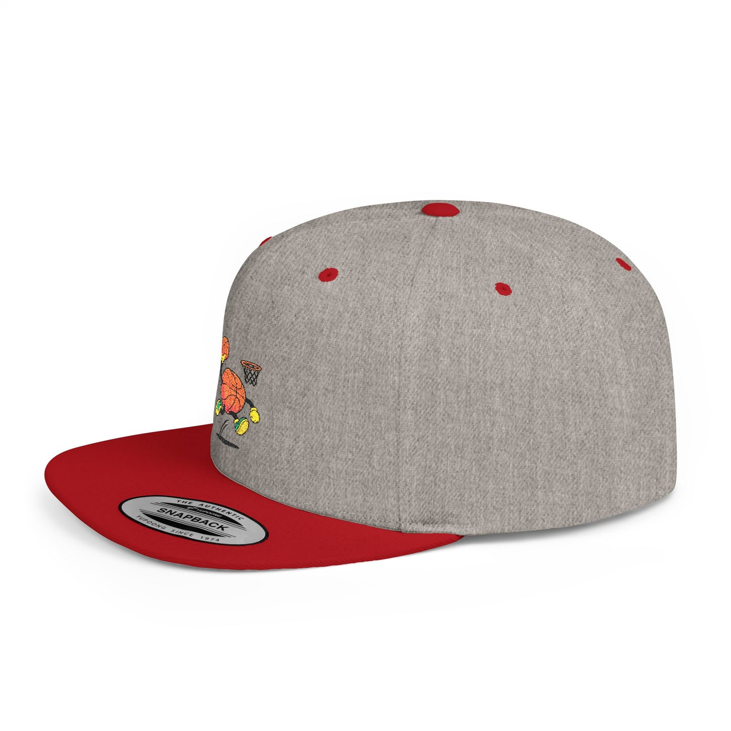 Flat Bill Snapback Hat- Basketball