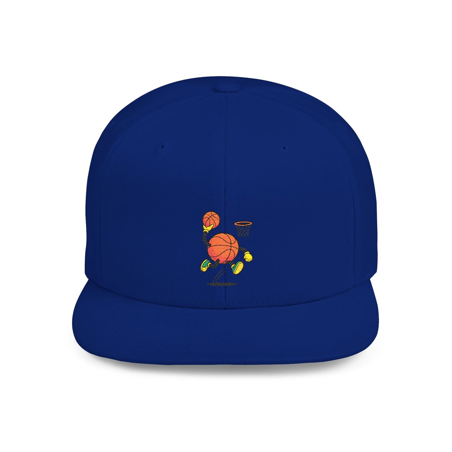 Flat Bill Snapback Hat- Basketball