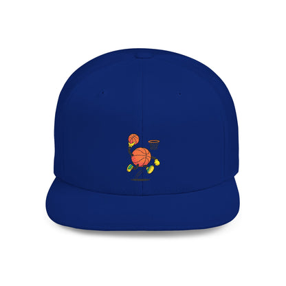 Flat Bill Snapback Hat- Basketball