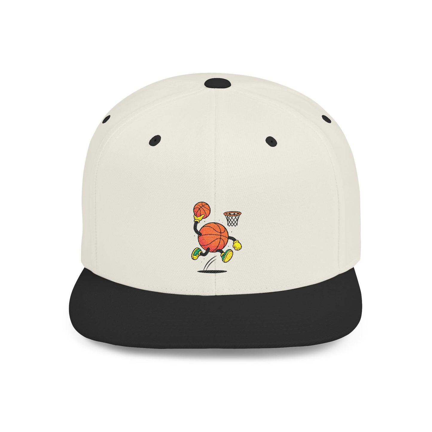 Flat Bill Snapback Hat- Basketball