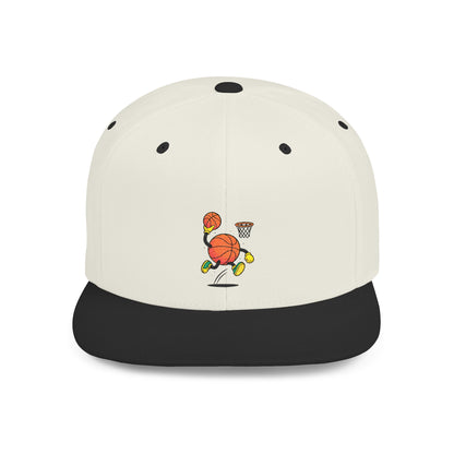 Flat Bill Snapback Hat- Basketball